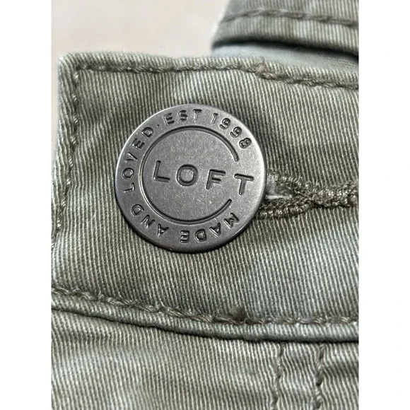 Loft/Ann T Marisa Green Camo Print Skinny Denim Mid-Rise Jeans Size 14 Stretch - Picture 10 of 10